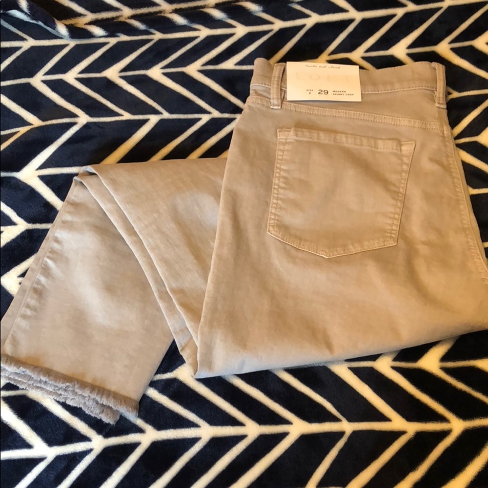 NWT Gray LOFT Modern Skinny Crop Pants